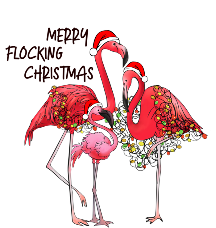 Merry Flocking Christmas Day Pink Flamingo Xmas Holidays Gift T-Shirt