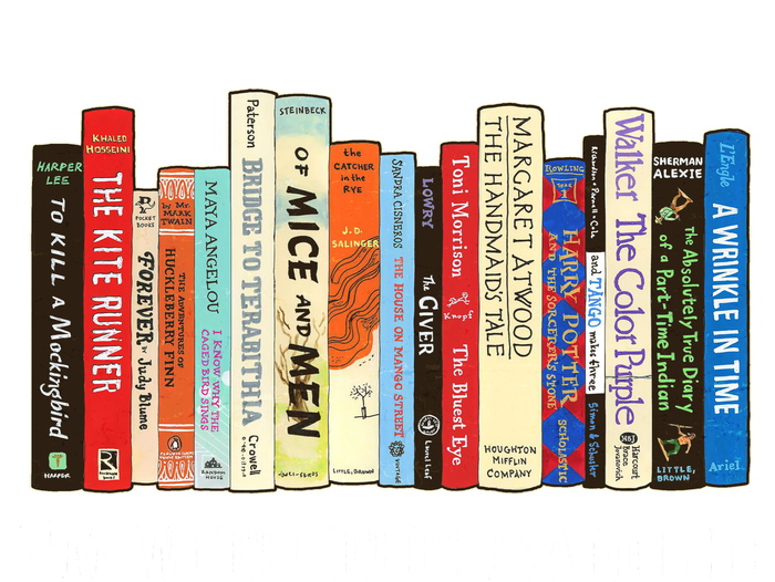 IM With The Banned Banned Books Reading Books Tie-Dye Long Sleeve Shirt