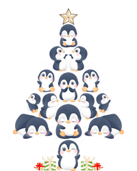 Penguin Christmas Tree Lights Santa Hat Penguin Lover Xmas Funny Gift T-Shirt