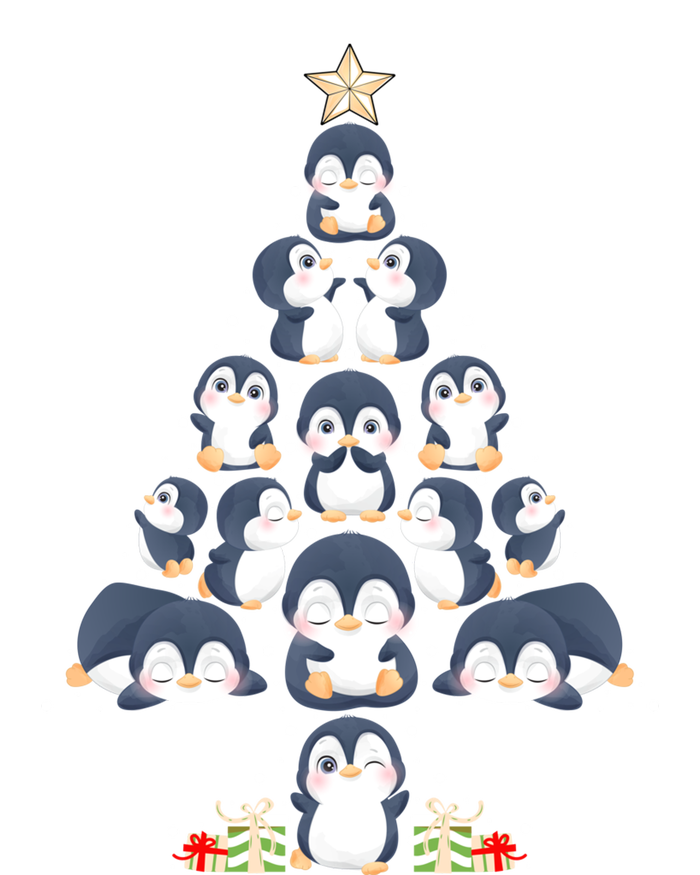 Penguin Christmas Tree Lights Santa Hat Penguin Lover Xmas Funny Gift T-Shirt