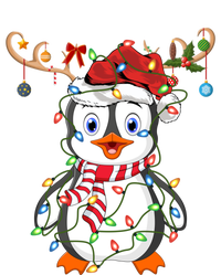 Penguin Xmas Lights Reindeer Santa Hat Penguin Christmas Gift Tie-Dye Long Sleeve Shirt