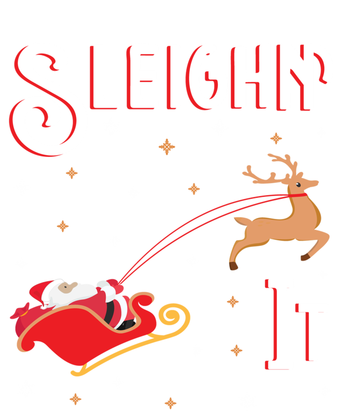 Sleighin It Funny Christmas Pun Sleighing Santa Sleigh Xmas Gift 16 in Basic Backpack