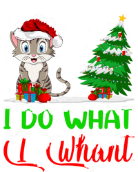 Xmas Tree Cat Lover I Do What I Want Cat Christmas Gift Pom Pom 12in Knit Beanie