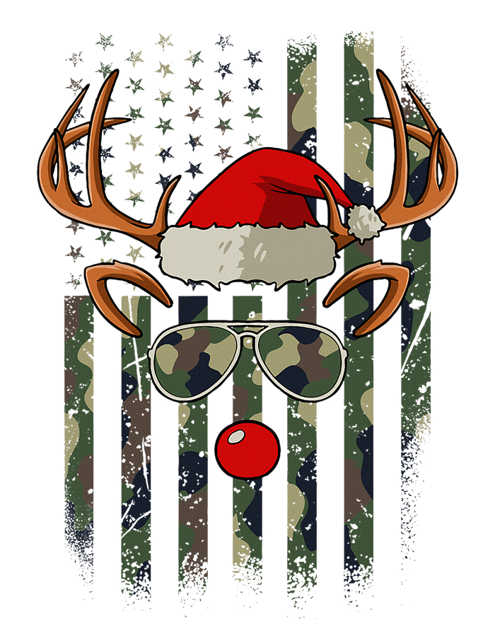 USA Flag Reindeer Camo Christmas Pajama Patriotic XMas Canvas