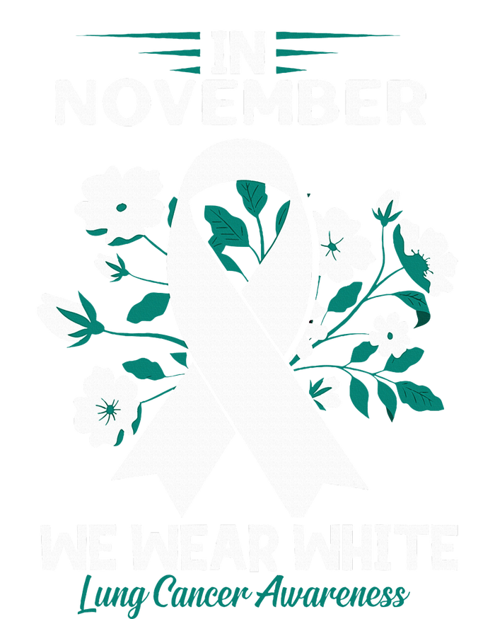 In November We Wear White Lung Cancer Awareness Month Flower V-Neck T-Shirt