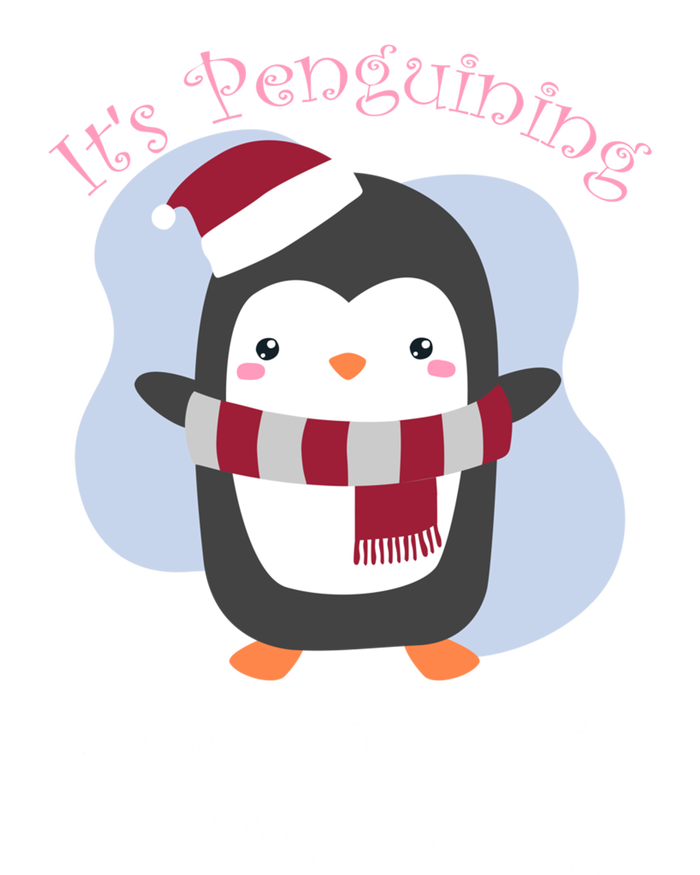 ItS Penguining To Look A Lot Like Christmas Penguin Funny Gift Stripe Pom Pom Beanie