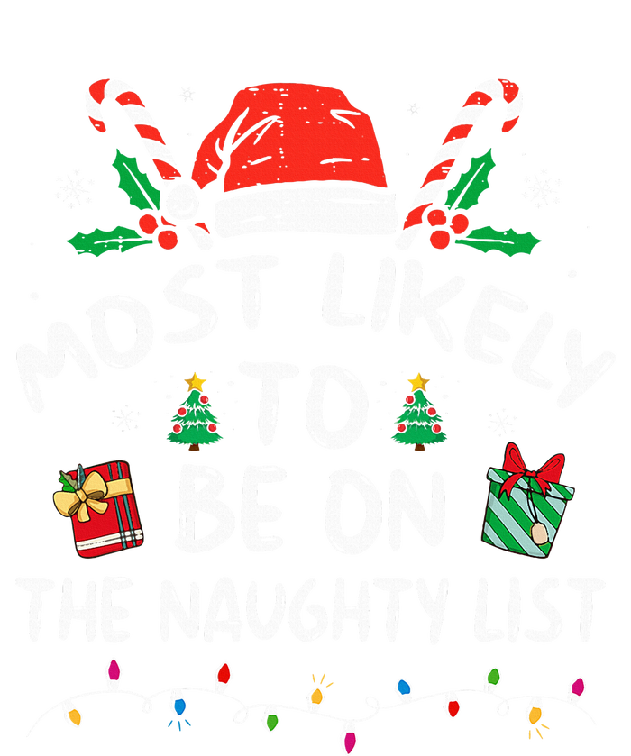 Most Likely To Be On The Naughty List Funny Family Christmas Sustainable Knit Beanie