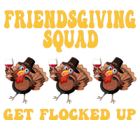 Friendsgiving Squad Get Flocked Up Funny Thanksgiving Striped Beanie with Solid Band