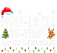 Most Likely To Start All The Shenanigans Family Xmas Holiday T-Shirt