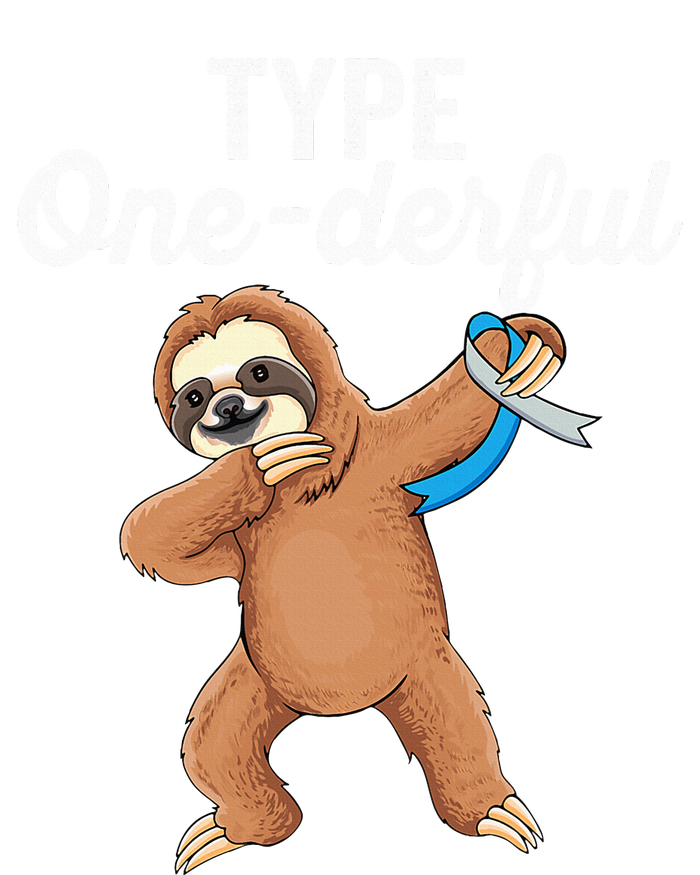 Type Onederful cute dabbing sloth Type 1 Diabetes Awareness Women's V-Neck T-Shirt