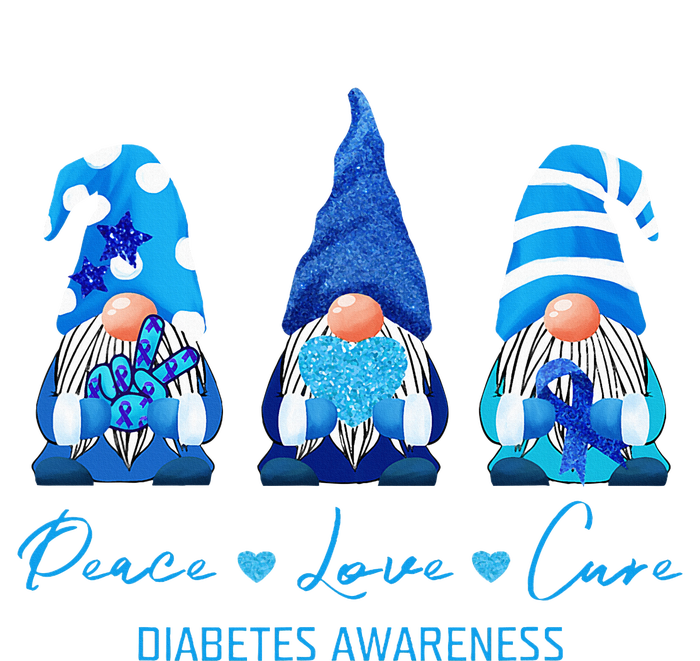 Peace Love Cure Gnome Diabetes Awareness Survivors Gifts T-Shirt