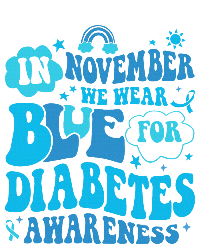 In November We Wear Blue Rainbow Ribbon Diabetes Awareness T-Shirt