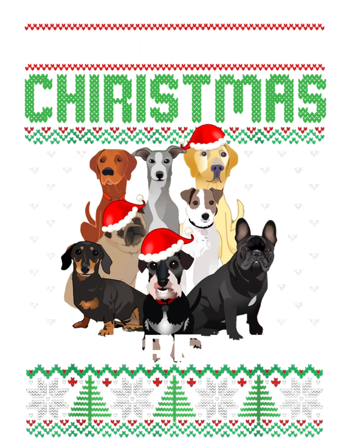 All I Want For Christmas Is More Dogs Ugly Sweater Decor Gift Short Acrylic Beanie