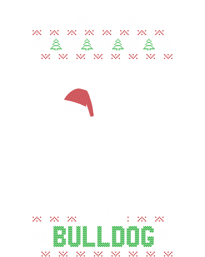 All I Want For My Christmas Bulldog Dog Ugly Xmas Pajama Gift Pom Pom 12in Knit Beanie