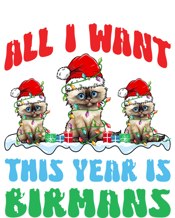 All I Want This Year Is Bir Cat Wearing Christmas Hat Cool Gift T-Shirt