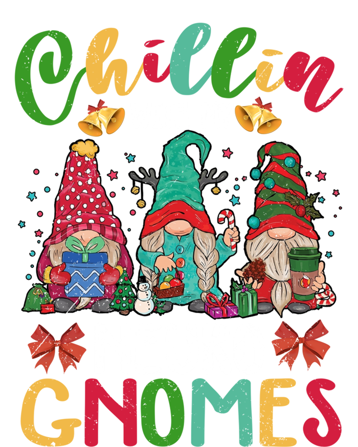 Chillin With My Neuro Nurse Gnomies Three Gnomes Xmas Funny Gift Pom Pom 12in Knit Beanie