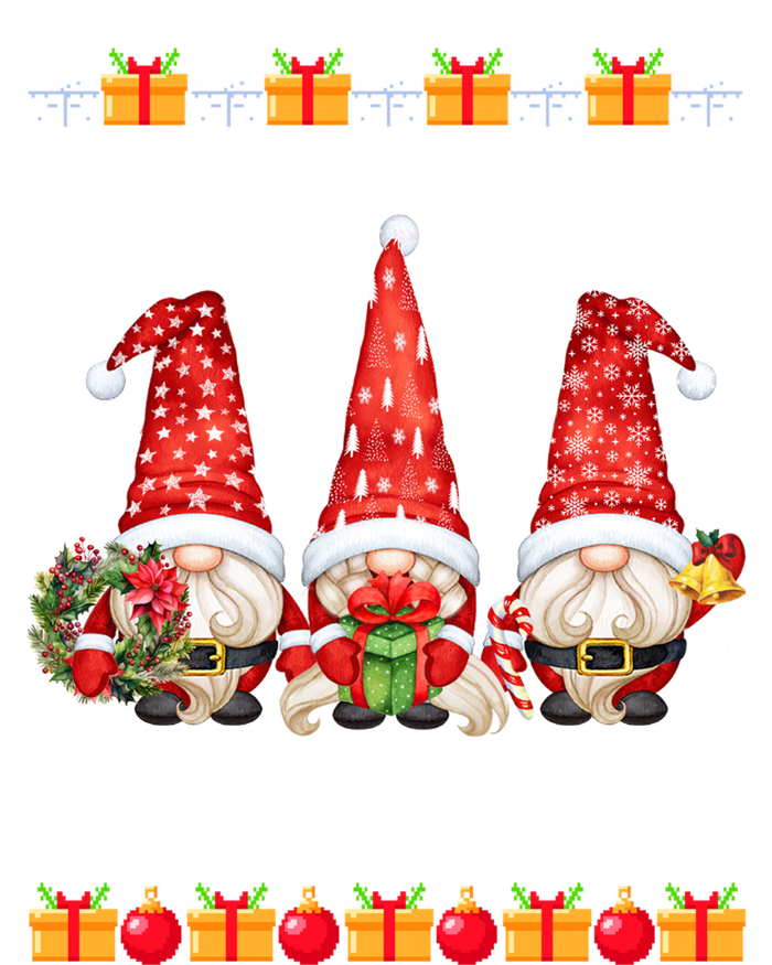 Chillin With My Gnomies Ugly Christmas Sweater Santa Gnomes Cute Gift Kids Hoodie