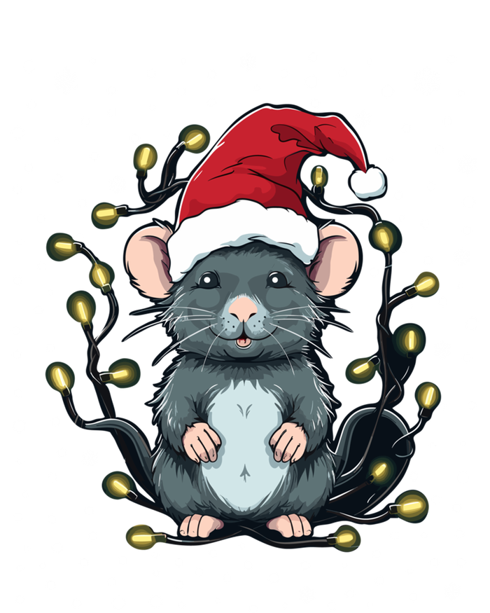 Cute Rat Christmas Lights Mouse Santa Hat Xmas Pajama Gift Bumper Sticker