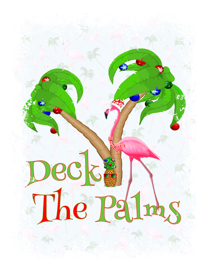 Deck The Palms Beach Christmas Flamingo Gift T-Shirt