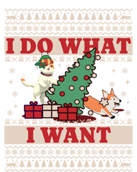 Do What I Want Cat Knocking Over Christmas Tree On Dog Cute Gift USA-Made Snowflake Beanie