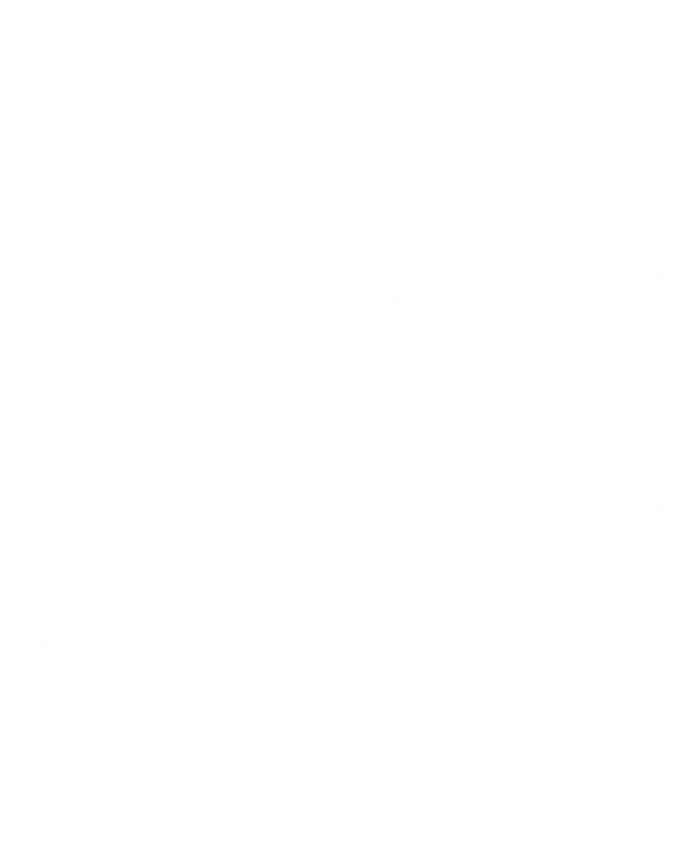 Frenchie All I Want For Christmas French Bulldog Gift Stripe Pom Pom Beanie