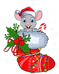 Funny Mouse In Christmas Socks Santa Mouse Xmas Gift Hoodie