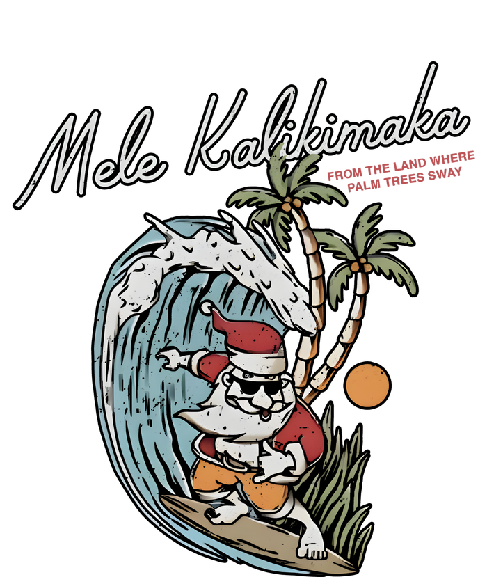 Mele Kalikimaka Hawaii Surfing Santa Christmas Hawaiian T-Shirt