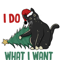 I Do What I Want Funny Christmas Cat Knocking Tree Down Gift T-Shirt