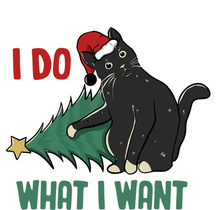 I Do What I Want Funny Christmas Cat Knocking Tree Down Gift T-Shirt