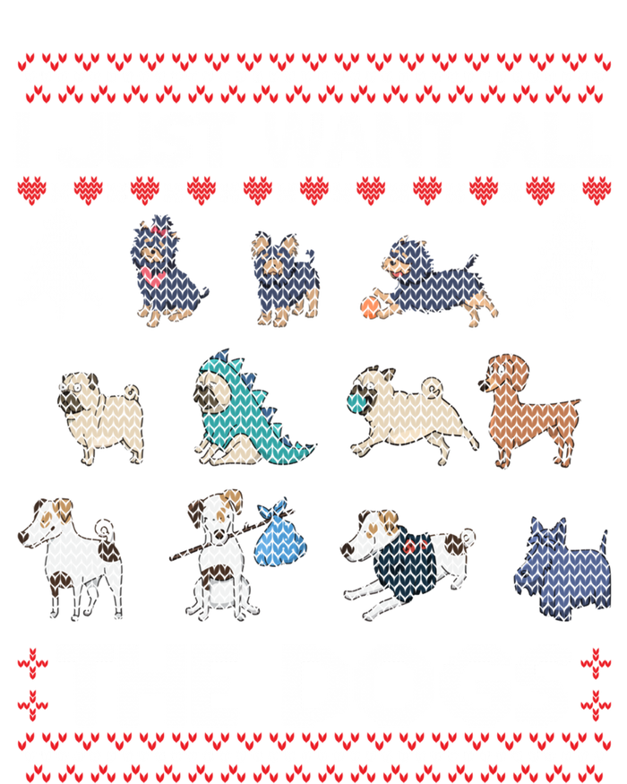 I Just Want All The Dogs Ugly Sweater Xmas Funny Ugly Meaningful Gift Women's V-Neck T-Shirt