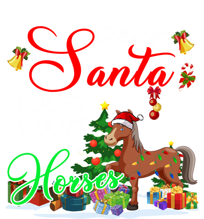 I Just Want Horses Christmas Farmer Santa Horse Lover Gift Striped Beanie with Solid Band