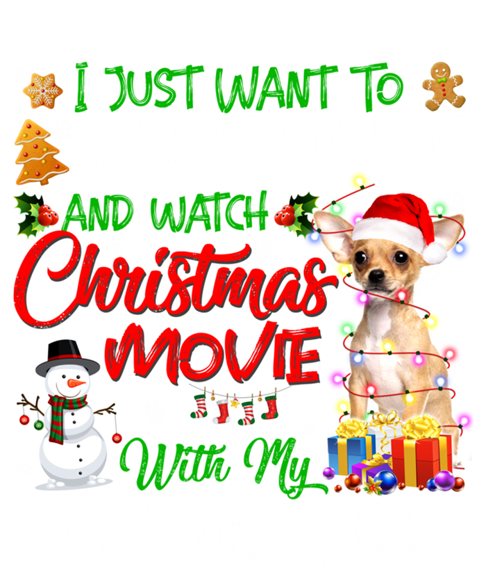 I Just Want To Bake Stuff And Christmas Movie With Chihuahua Great Gift Sweatshirt Cinch Pack Bag