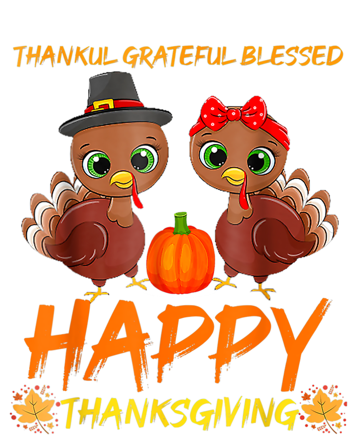 Thankful Grateful Blessed Happy Thanksgiving Turkey T-Shirt