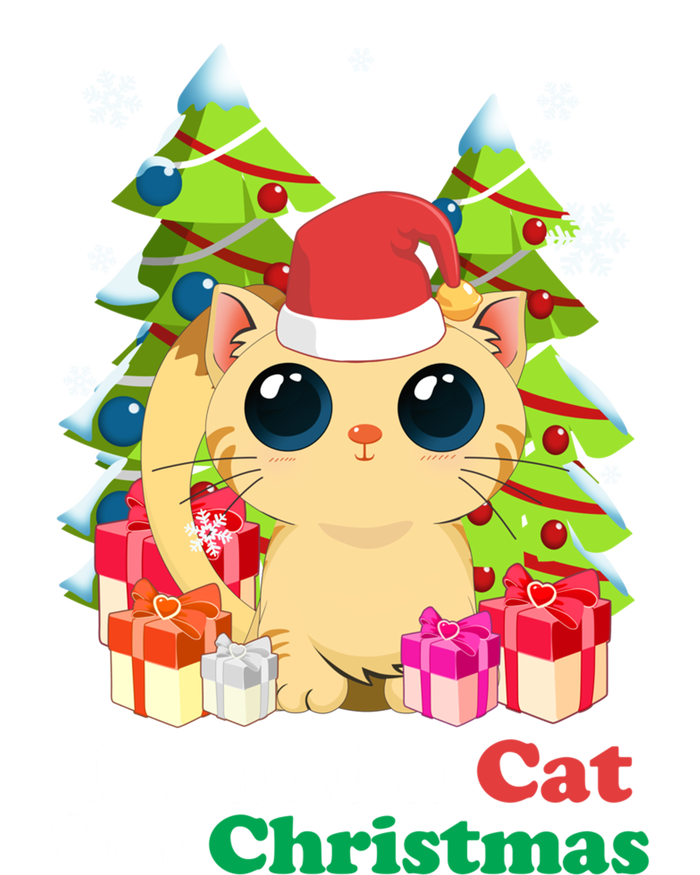 I Want A Cat For Christmas Funny Christmas Funny Gift Holiday Cute Gift Tie-Dye T-Shirt