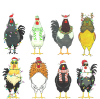 Chickens Christmas Farm Animal Christmas Funny Chicken Xmas Lights Softstyle Adult Sport Polo