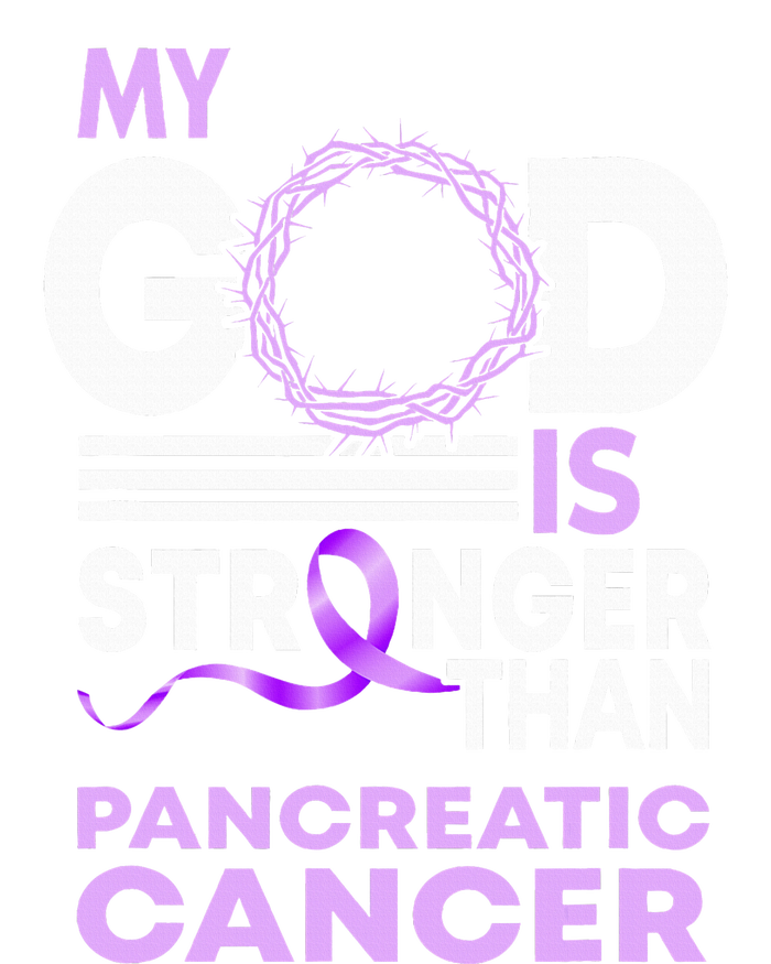 My God Is Stronger Than Pancreatic Cancer Awareness Ribbon T-Shirt