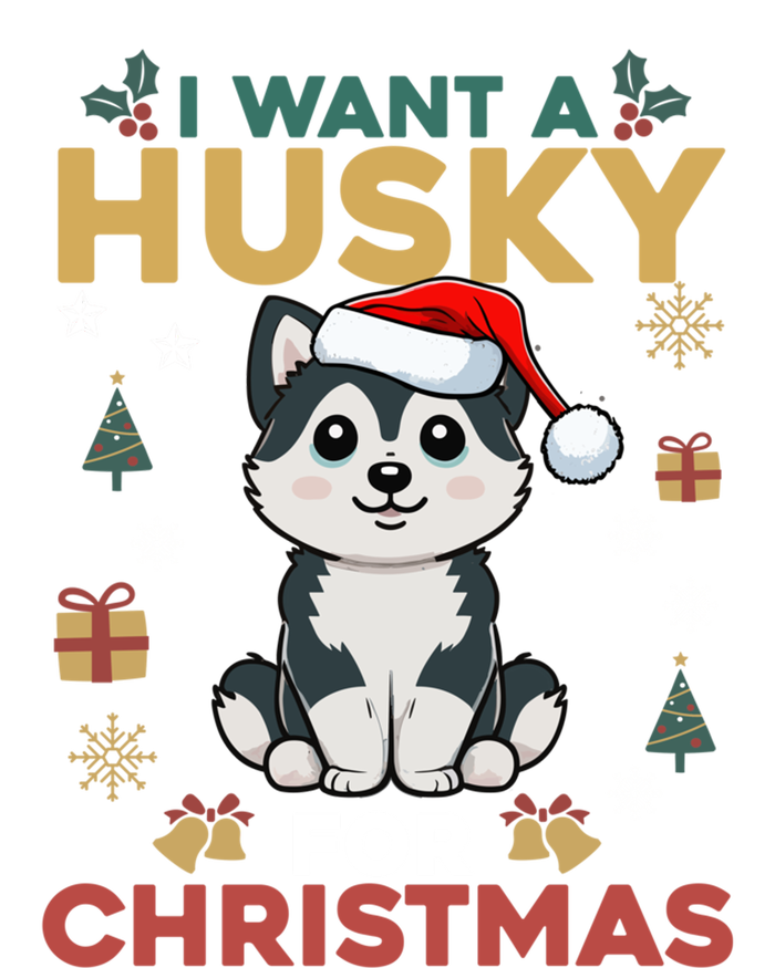 I Want A Husky For Christmas Cute Dog Lover Christmas Pajama Gift T-Shirt