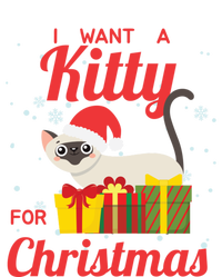 I Want A Kitty Cat For Christmas Funny Cute Magical Holiday Funny Gift Insulated Varsity Jacket