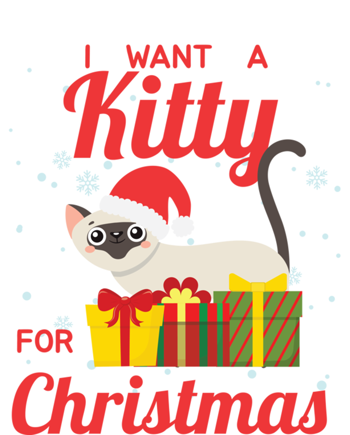 I Want A Kitty Cat For Christmas Funny Cute Magical Holiday Funny Gift Insulated Varsity Jacket