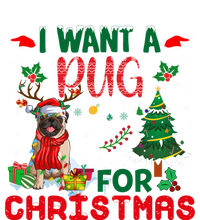 I Want A Pug Dog For Christmas Xmas Pug Dog Reindeer Meaningful Gift Stripe Pom Pom Beanie