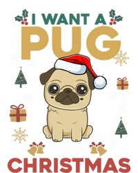 I Want A Pug For Christmas Cute Dog Lover Christmas Pajama Cute Gift Striped Beanie with Solid Band