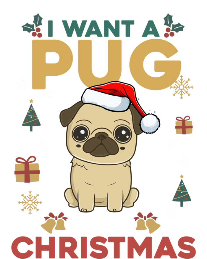 I Want A Pug For Christmas Cute Dog Lover Christmas Pajama Cute Gift Striped Beanie with Solid Band