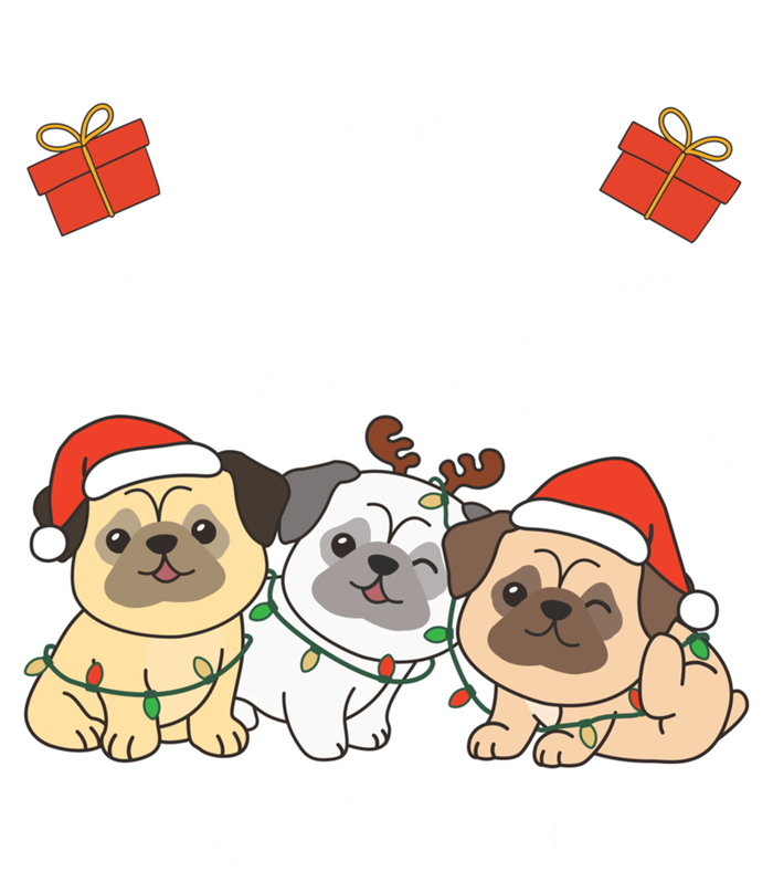 I Want A Pug For Christmas Cute Dogs Gift Kids Long Sleeve Shirt