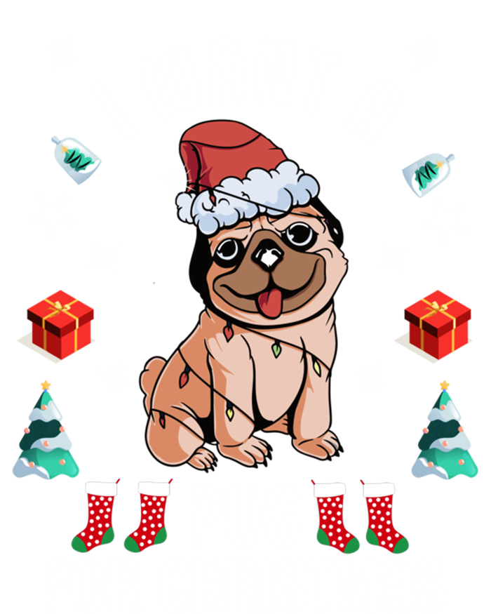 I Want A Pug For Christmas Xmas Pug Gift Kids Hoodie