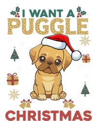 I Want A Puggle For Christmas Cute Dog Lover Family Pajama Great Gift Women's Long Sleeve Flannel Pajama Set 