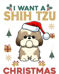 I Want A Shih Tzu For Christmas Cute Dog Lover Family Pajama Meaningful Gift Women's Racerback Tank