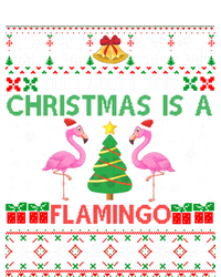 I Want For Christmas Is A Flamingo Merry Xmas Ugly Sweater Gift Button