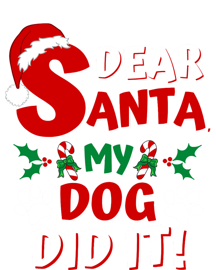 Funny Christmas Dog Lover Dear Santa My Dog Did It Insulated Varsity Jacket