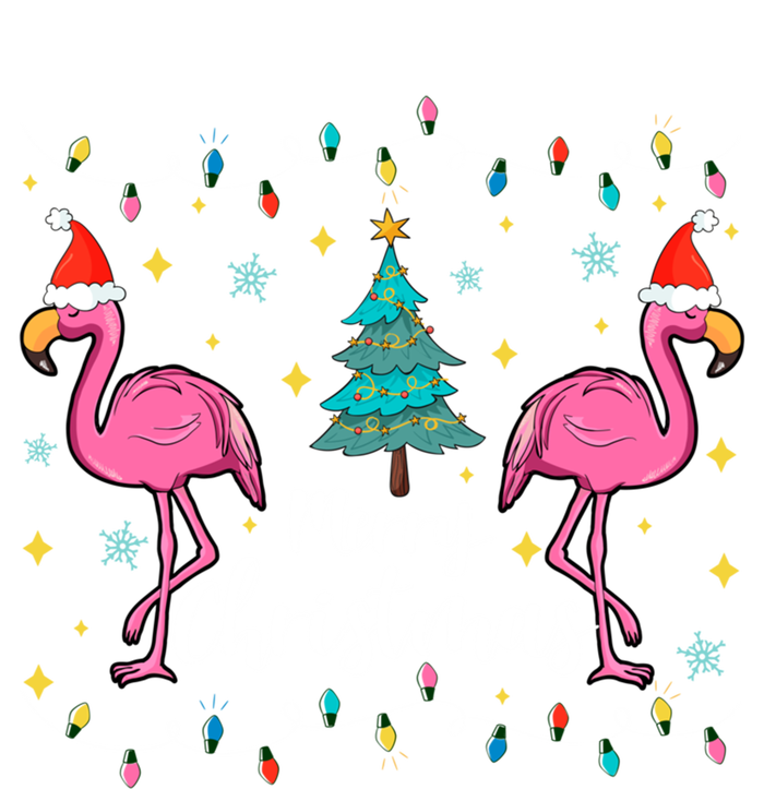 Merry Christmas Funny Santa Hat Flamingo Xmas Tree Christmas Gift T-Shirt