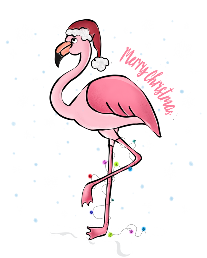 Merry Christmas Pink Christmas Flamingo On Snow Cap Gift Mousepad